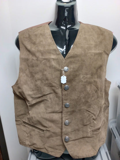 Men's Brown Leather XL Vest
