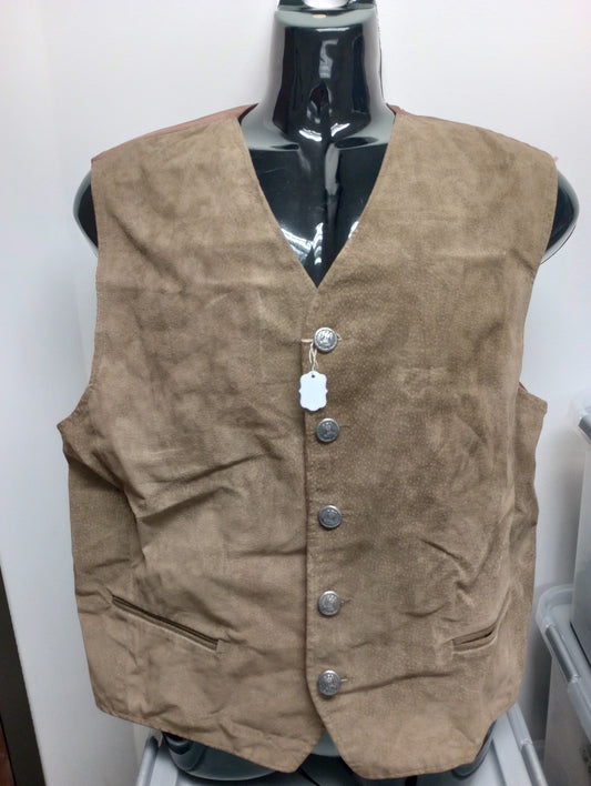 Men's Brown Leather XL Vest