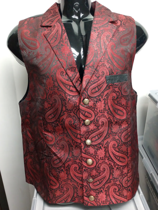 Men's Fancy Red Vest 2XL